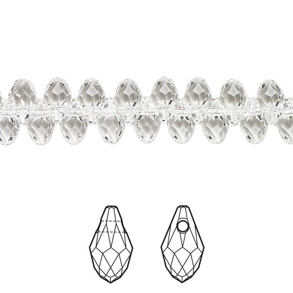 Briolette 4pk crystal, Crystal Passions&reg; 7x4mm pendant drop 6007 image number 0