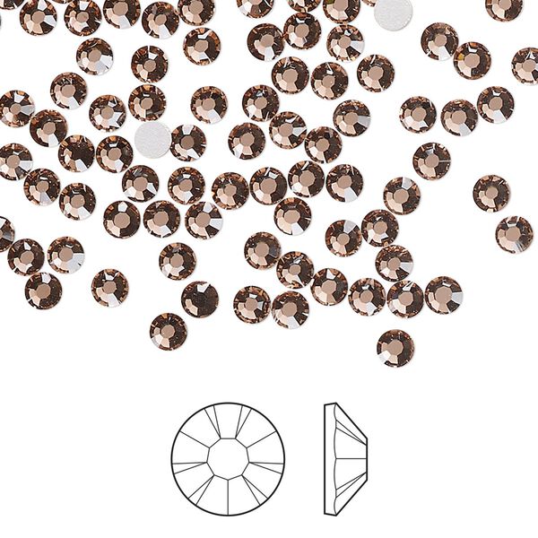 Flat back 1pkg1440, dusty rose foil back Preciosa MAXIMA Czech crystal rhinestone 3-3.2mm chaton rose round SS12 image number 0