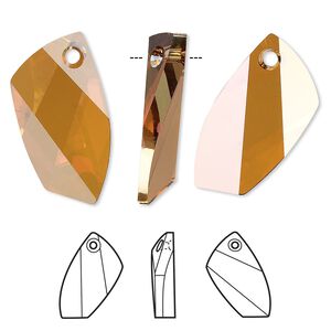 Focal 1pk crystal copper, Crystal Passions&reg; 30x19mm pendant avant-garde 6620