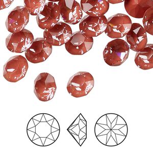 Chaton 6pk crystal maroon ignite, Crystal Passions&reg; 8.16 to 8.41mm round SS39 1088
