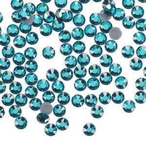 Flat back, Dance With Me&trade; crystal hotfix rhinestone, blue zircon, foil back, 3.8-4mm rose, SS16. Sold per pkg of 144 (1 gross).