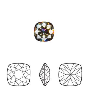 Fancy stone 1pk crystal peacock eye, Crystal Passions&reg; 10mm cushion 4470