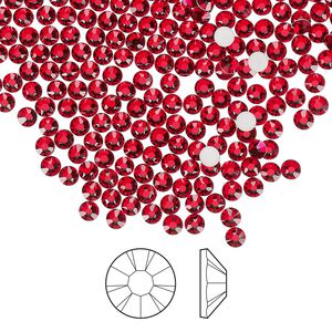 Flat back 1440pk light Siam foil back, Preciosa MAXIMA Czech crystal rhinestone 2.5-2.7mm chaton rose round SS9