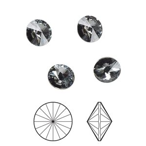 Chaton 8pk crystal silver night foil back, Crystal Passions&reg; 8.16-8.41mm rivoli SS39 1122