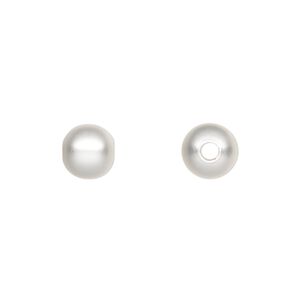 Bead, silver-plated brass with satin finish, 8mm round. Sold per pkg of 10.