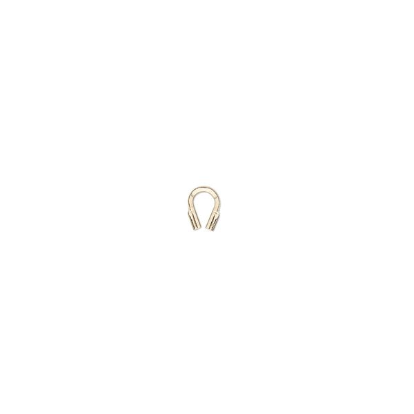 Wire guard 1pkg100 14Kt gold-filled, 4mm tube / approx 0.5mm inside diameter, Accu-Guard&trade; image number 0