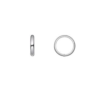 Jump ring 1pkg10 sterling silver, 10mm soldered closed round, 12 gauge / 7.5mm inside diameter