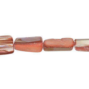 Mother-of-pearl shell 1pkg1, stick bead 14 inch dark flamingo 14x6mm-15x9mm