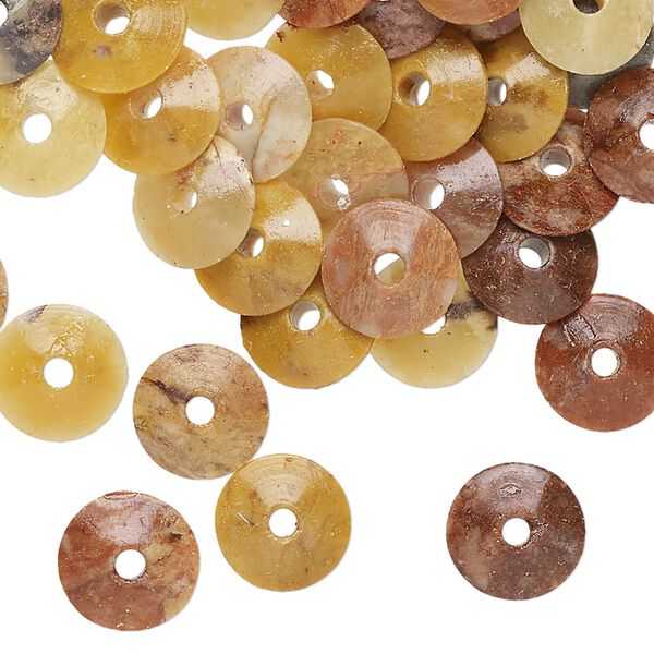 Soapstone 1pkg50, hand-cut rondelle bead 9x3mm image number 0