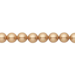 Pearl 50pk vintage gold, Crystal Passions&reg; 6mm round 5810