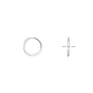 Jump ring 1pkg20 sterling silver, 9mm round / square wire, 20 gauge / 7.3mm inside diameter