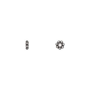 Bead, TierraCast&reg;, pewter (tin-based alloy), 4x1.5mm beaded rondelle. Sold per pkg of 500.