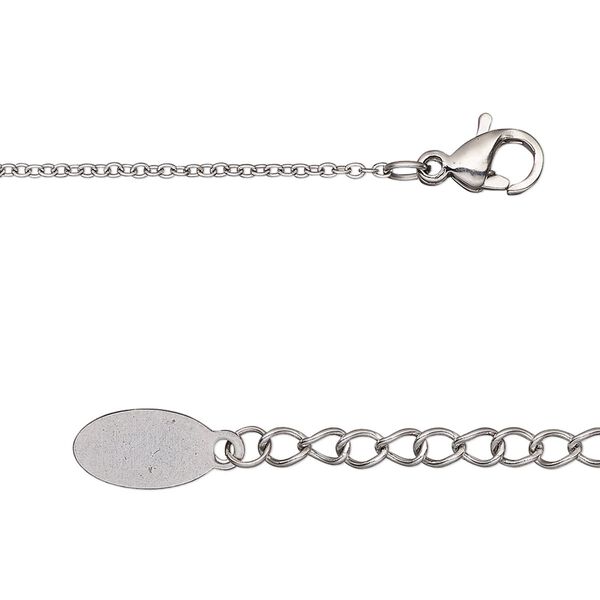 Chain 1pkg1 cable, 1.2mm / lobster claw clasp, stainless steel 18 inch image number 0