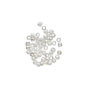 Crimp 1pkg500 silver-plated, 2x1.5mm round / 1.3mm inside diameter, brass