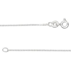 Chain 1pkg1 sterling silver Venetian box, 1mm / mixed clasp, Gossamer&trade; 24 inch