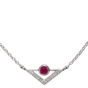 Necklace, Simple and Sleek Jewelry&trade;, cubic zirconia pendant and rhodium-plated sterling silver chain, 16 inches with 2-inch extender chain. Sold individually.