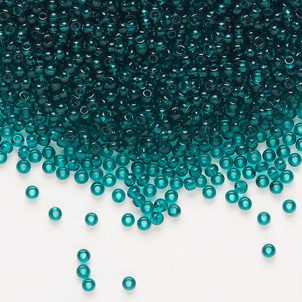 Seed bead, Preciosa Ornela Czech glass, pkg/50g, #11 rocaille, transparent teal, (50710). image number 0