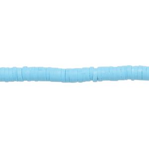Bead, polymer clay, opaque turquoise, 4x1mm heishi. Sold per pkg of (2) 15-1/2" to 16" strands.