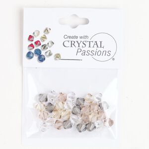Bead mix 1pkg30 mixed colors Crystal Passions&reg; 6mm bicone