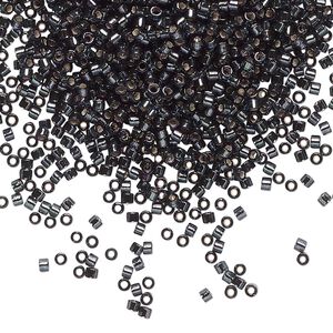 Seed bead, Delica&reg; 1pkg250g glass, #11 round, transparent silver-lined dark olive / outside dyed (DB-0606)