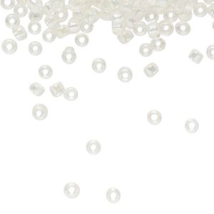 Seed bead, TOHO BEADS&reg;, glass, pkg/50g, #8 round, translucent rainbow crystal clear (TR-08-161).