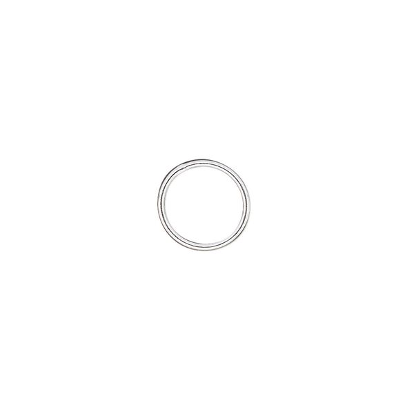 Jump ring 1pkg100 silver-plated, 10mm soldered closed round, 20 gauge / 8.3mm inside diameter / brass image number 0