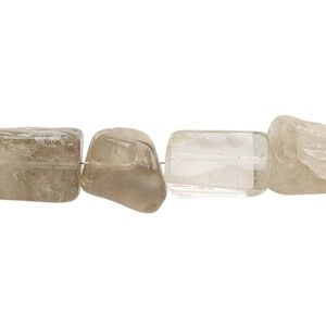 Smoky quartz 1pkg1, tumbled nugget bead 7 inch small