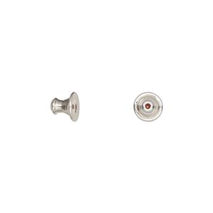 Earnut 1pkg10 sterling silver, 6x5mm barrel, 5 pair