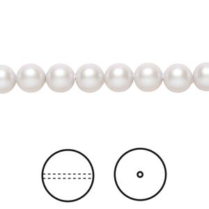 Pearl 50pk iridescent dove grey, Crystal Passions&reg; 6mm round 5810