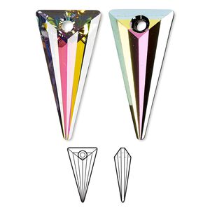 Focal 1pk crystal vitrail medium P, Crystal Passions&reg; 39x20mm pendant spike 6480