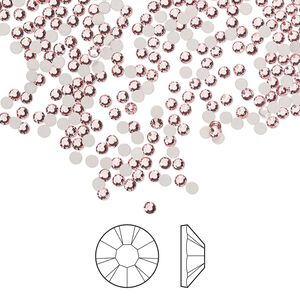 Flat back 1440pk light rose foil back, Preciosa MAXIMA Czech crystal rhinestone 1.7-1.9mm chaton rose round SS5