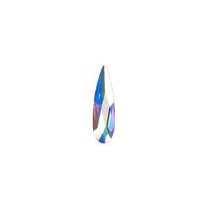 Flat back 24pk crystal AB foil back, Crystal Passions&reg; 14x3.9mm raindrop 2304