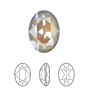 Fancy stone 6pk crystal serene gray DeLite, Crystal Passions&reg; 18mm oval 4120