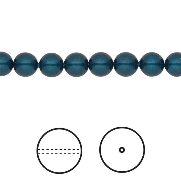 Pearl 500pk petrol, Swarovski&reg; 6mm round 5810 image number 0