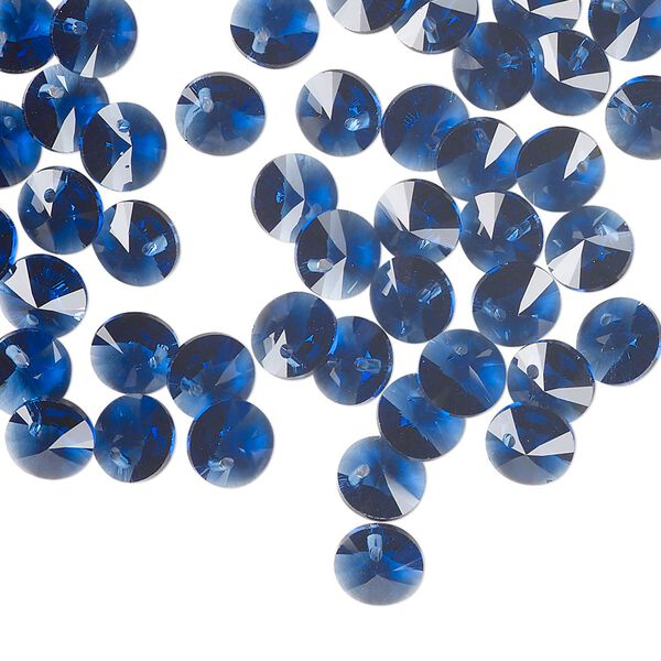 Drop 720pk dark sapphire, Swarovski&reg; ReCreated&trade; 6mm pendant mini disk 6428 image number 1