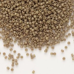 Seed bead, Delica&reg;, glass, pkg/50g, #11 round, opaque matte glazed luster green tea (DB-0390).