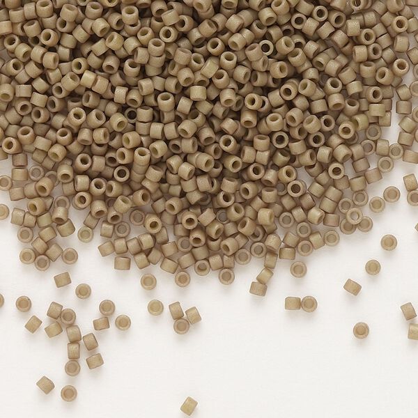 Seed bead, Delica&reg;, glass, pkg/50g, #11 round, opaque matte glazed luster green tea (DB-0390). image number 0