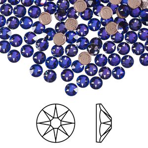 Flat back 1440pk crystal heliotrope foil back, Swarovski&reg; hotfix 3.8-4mm round SS16 2078