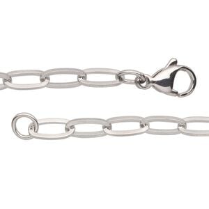 Chain 1pkg1 paperclip, 4.8mm / lobster claw clasp, stainless steel 18 inch