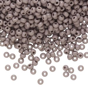 Seed bead, Preciosa Ornela Czech glass, pkg/50g, #8 rocaille, opaque grey, (43020).
