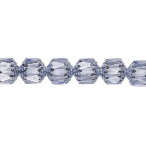 Bead, Czech glass, lilac and metallic lilac, 8mm round cathedral. Sold per 15-1/2" to 16" strand.