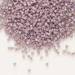 Seed bead, Delica&reg;, glass, pkg/7.5g, #11 round, opaque rainbow mauve (DB-0158).