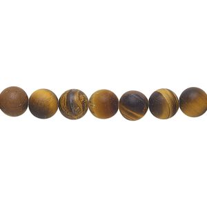 Tigereye 1pkg1, matte round bead natural 8 inch 6mm