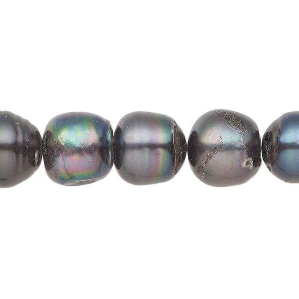 Freshwater pearl 1pkg1, semi-round, 15 inch dark peacock 10-11mm cultured image number 0