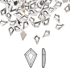 Flat back 24pk crystal foil back, Crystal Passions&reg; 6.4x4.2mm kite 2771