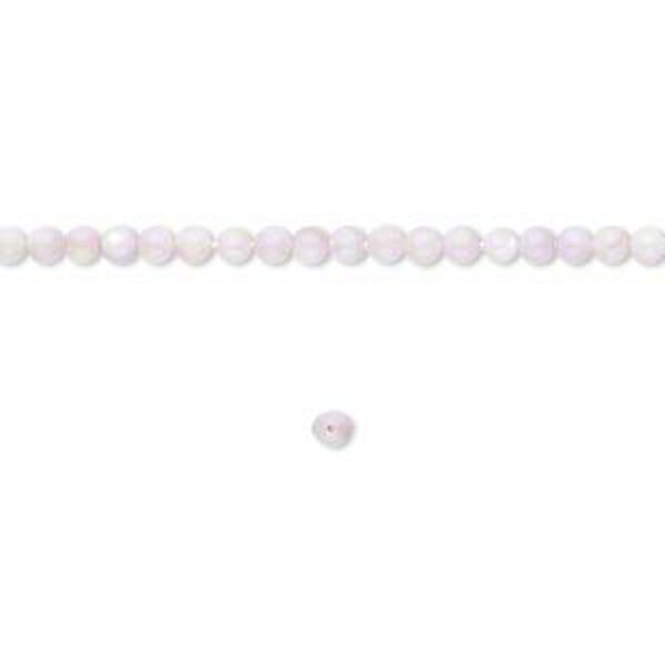 Mother-of-pearl shell 1pkg1, round bead 15.5 to 16 inch lavender 2mm image number 0
