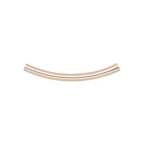 Bead 1pkg1 14Kt rose gold-filled, 25x2mm curved tube