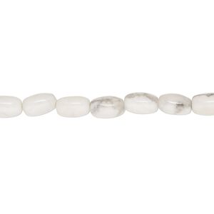 Howlite 1pkg1, oval bead natural 15.5-16 inch 6x4mm