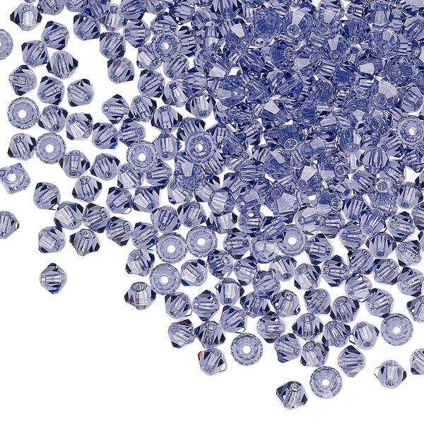 Bead 48pk tanzanite, Preciosa Czech crystal 3mm bicone image number 0