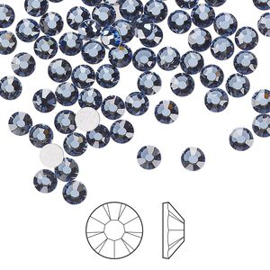 Flat back 144pk denim blue foil back, Preciosa MAXIMA Czech crystal hotfix rhinestone 3.8-4mm chaton rose round SS16